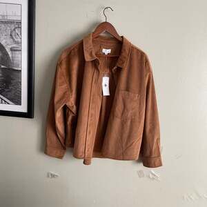 True Craft Corduroy Shacket, Caramel Brown Oversized Button Down, NWT — XL